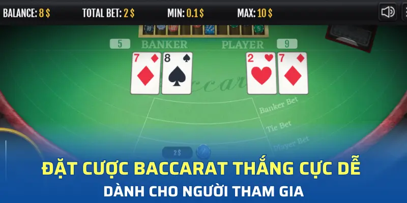 Đặt cược Baccarat thắng cực dễ cho người mới